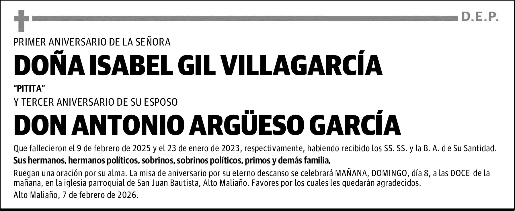 DOÑA ISABEL GIL VILLAGARCÍA