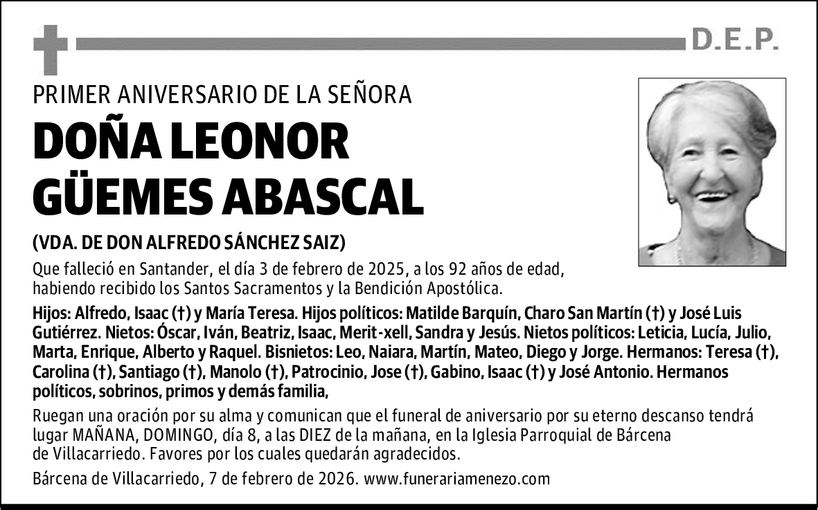 DOÑA LEONOR GÜEMES ABASCAL