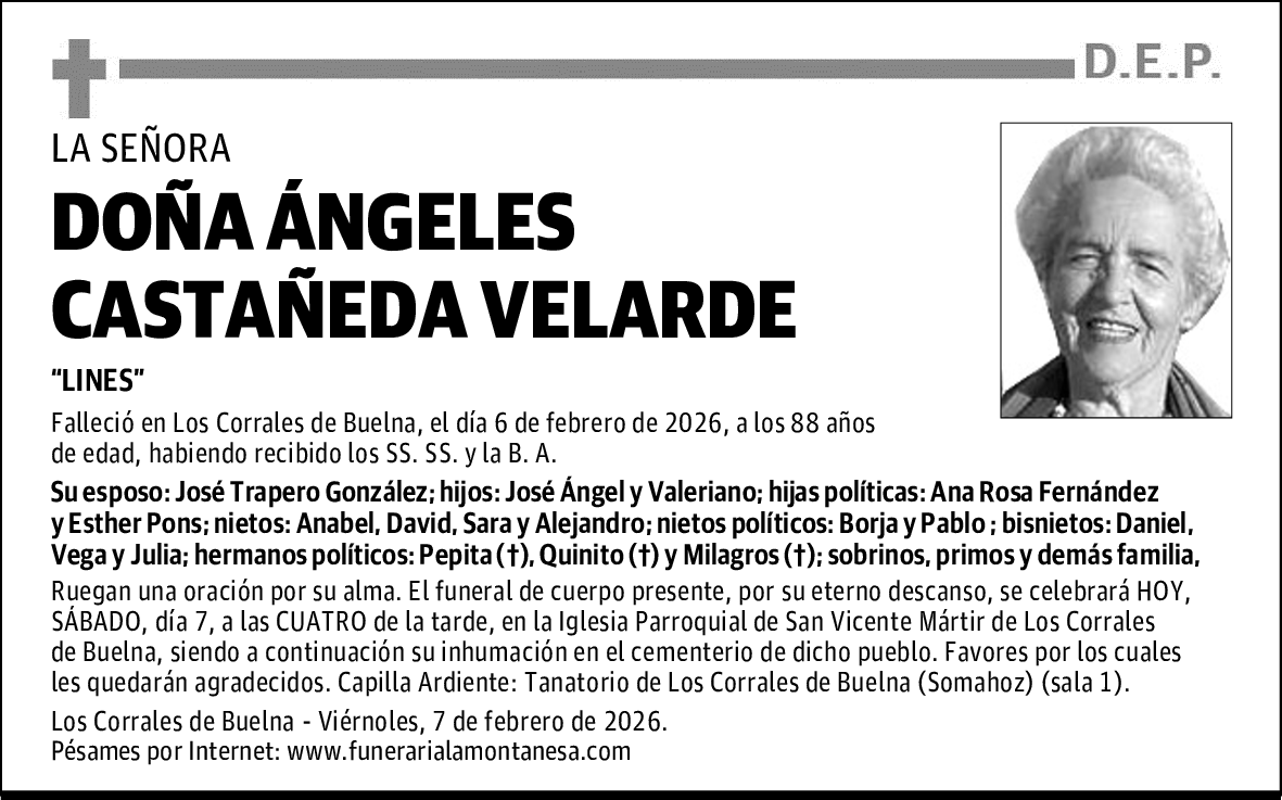 DOÑA ÁNGELES CASTAÑEDA VELARDE