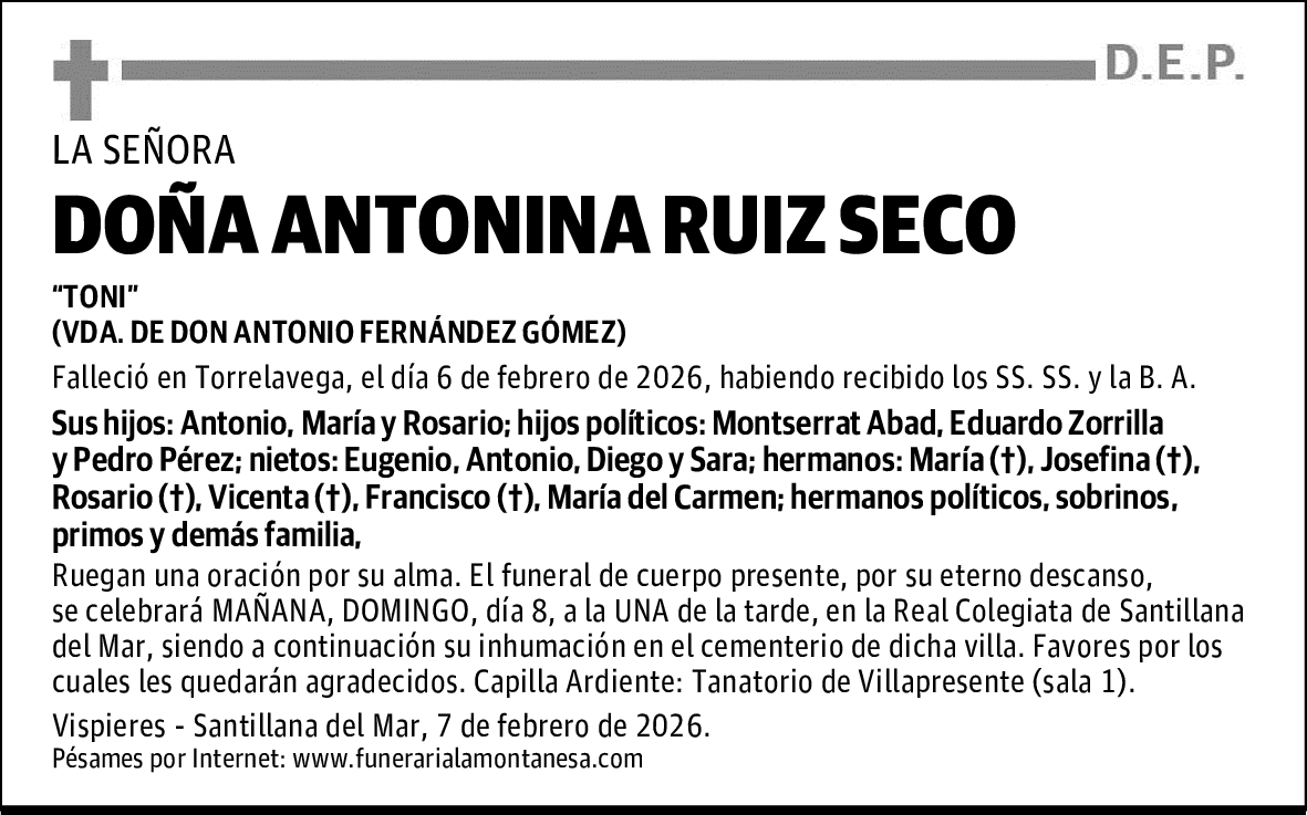 DOÑA ANTONINA RUIZ SECO
