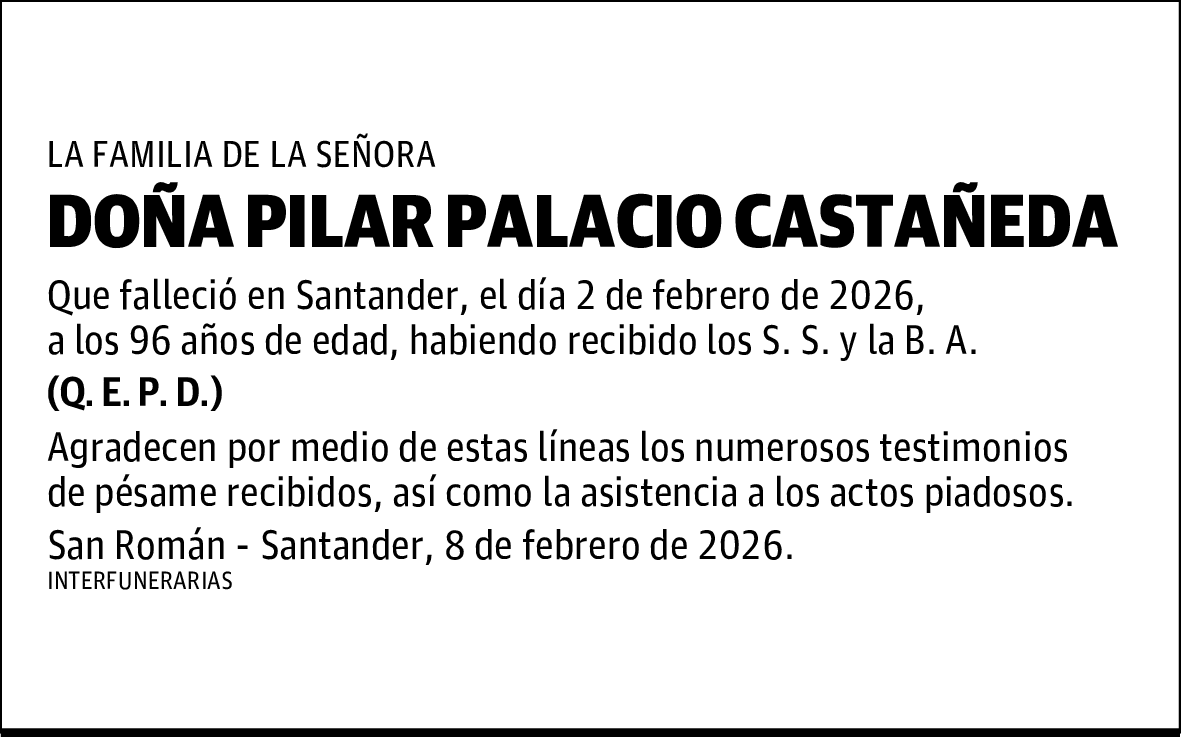 DOÑA PILAR PALACIO CASTAÑEDA