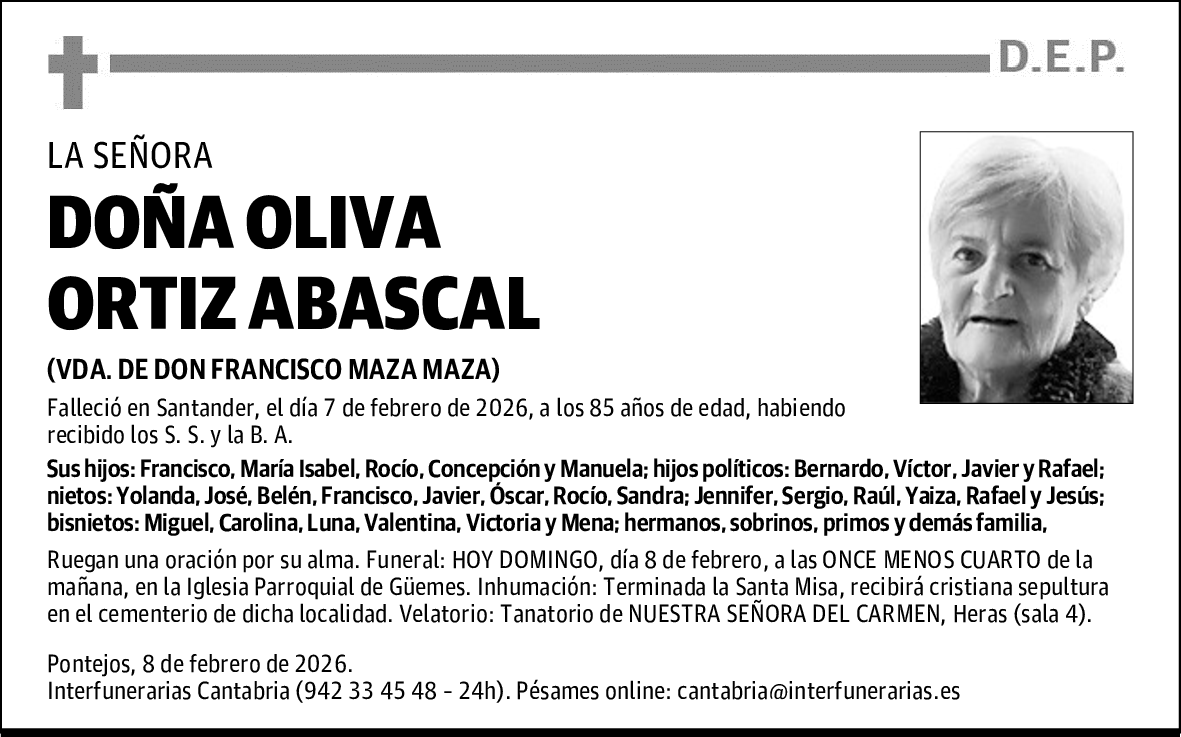 DOÑA OLIVA ORTIZ ABASCAL