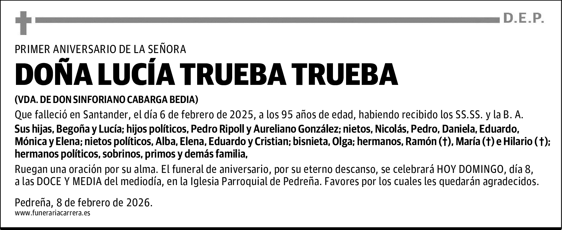DOÑA LUCÍA TRUEBA TRUEBA