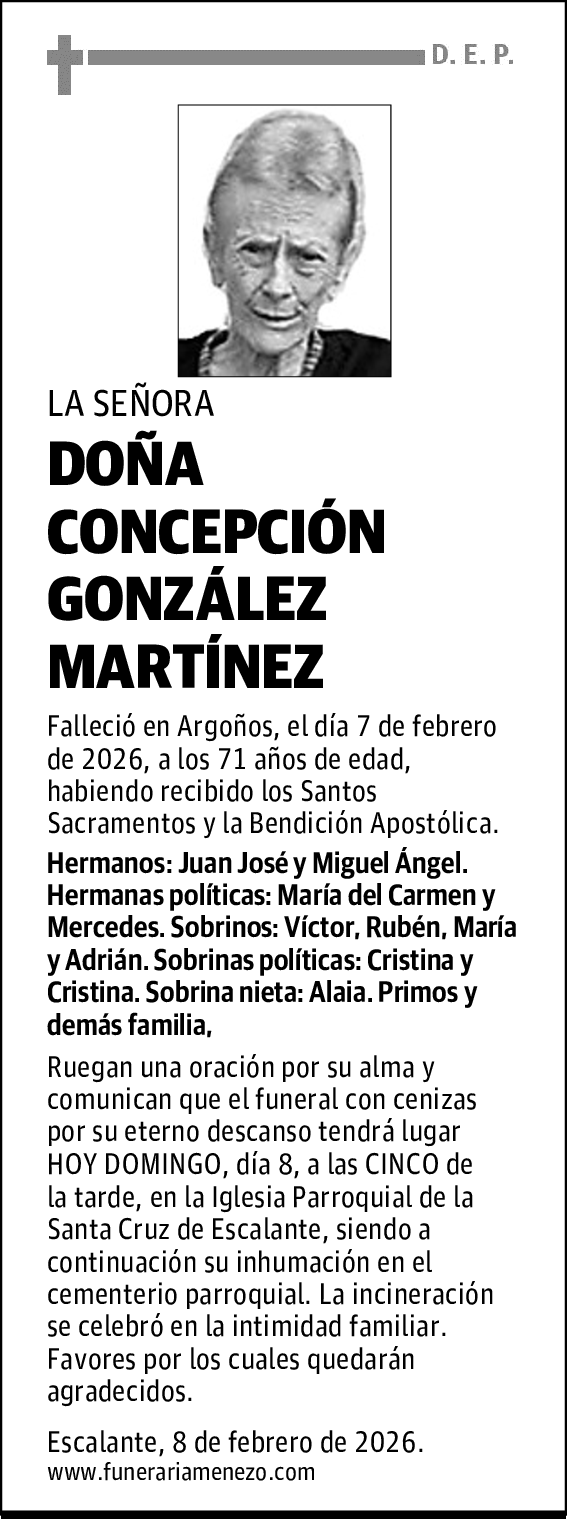 DOÑA CONCEPCIÓN GONZÁLEZ MARTÍNEZ