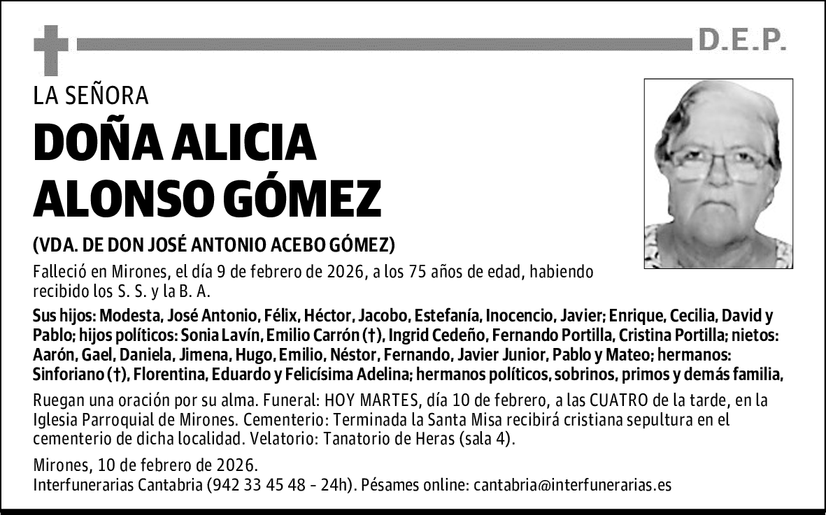 DOÑA ALICIA ALONSO GÓMEZ