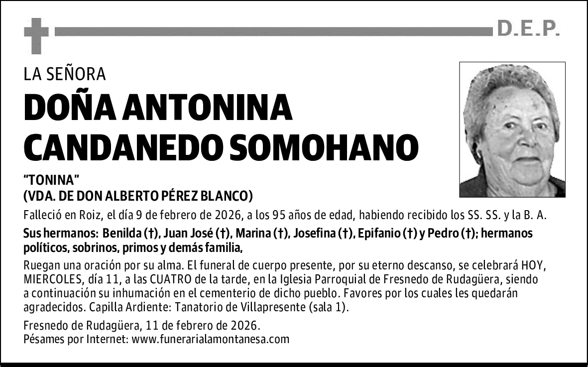 DOÑA ANTONINA CANDANEDO SOMOHANO