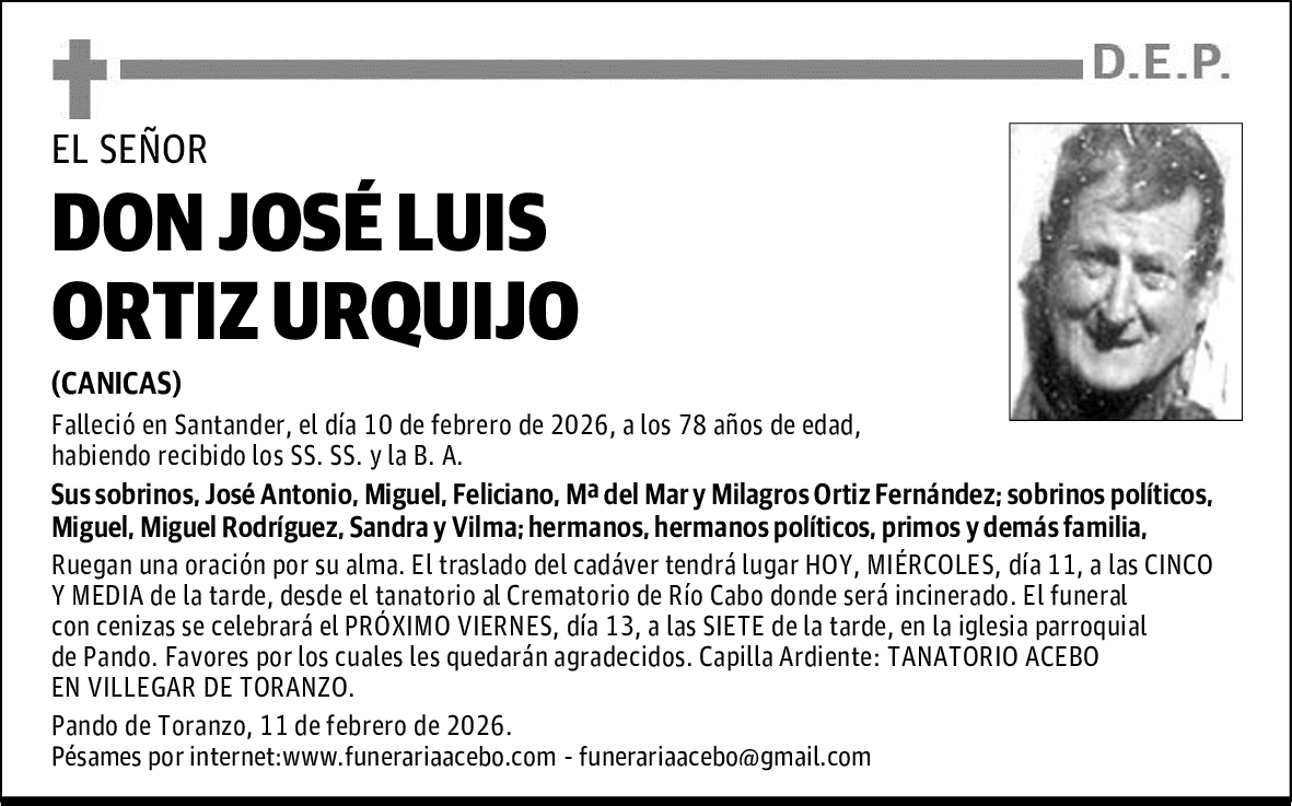 DON JOSÉ LUIS ORTIZ URQUIJO