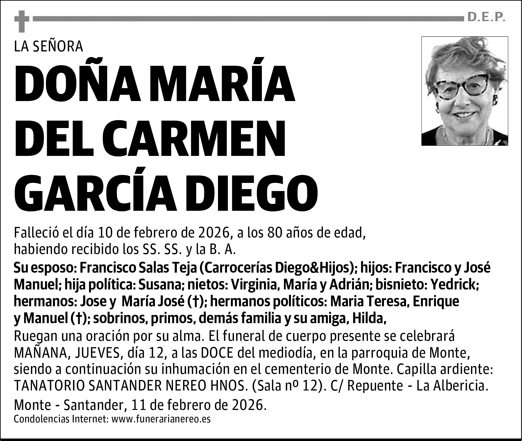 DOÑA MARÍA DEL CARMEN GARCÍA DIEGO