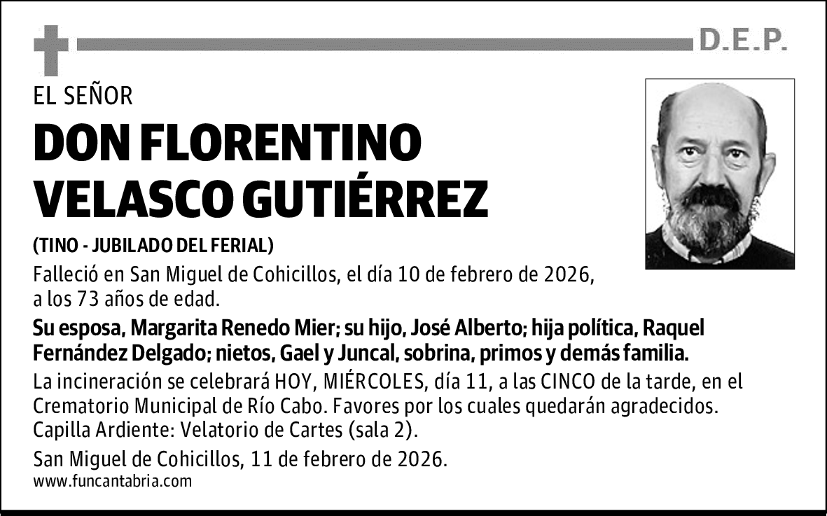 DON FLORENTINO VELASCO GUTIÉRREZ