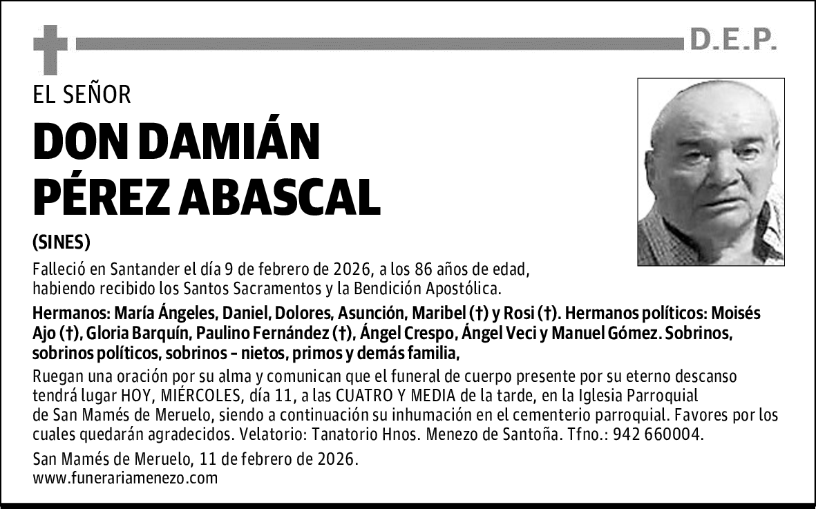 DON DAMIÁN PÉREZ ABASCAL