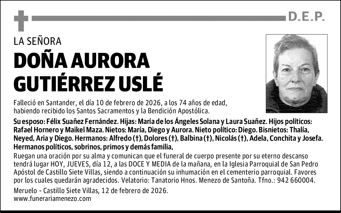 DOÑA AURORA GUTIÉRREZ USLÉ