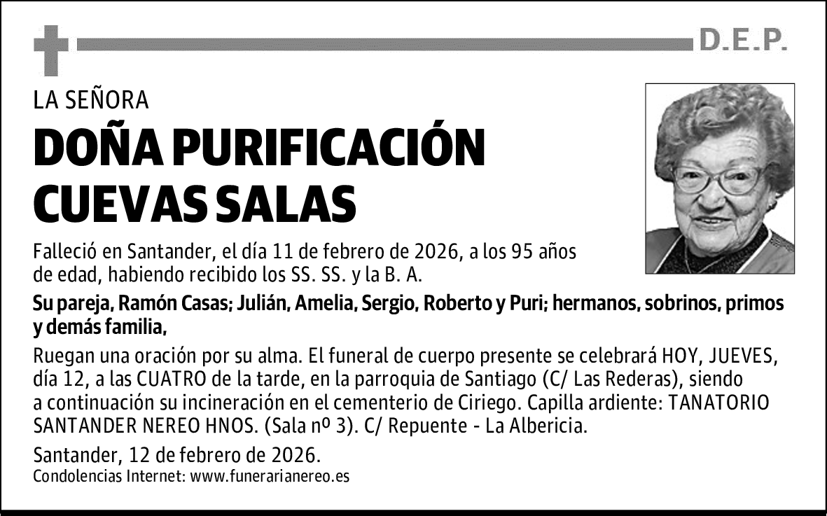 DOÑA PURIFICACIÓN CUEVAS SALAS