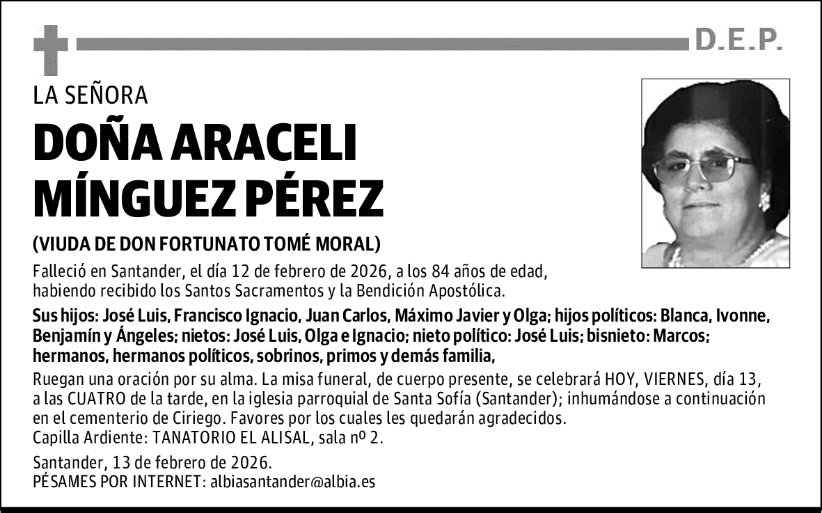 DOÑA ARACELI MÍNGUEZ PÉREZ