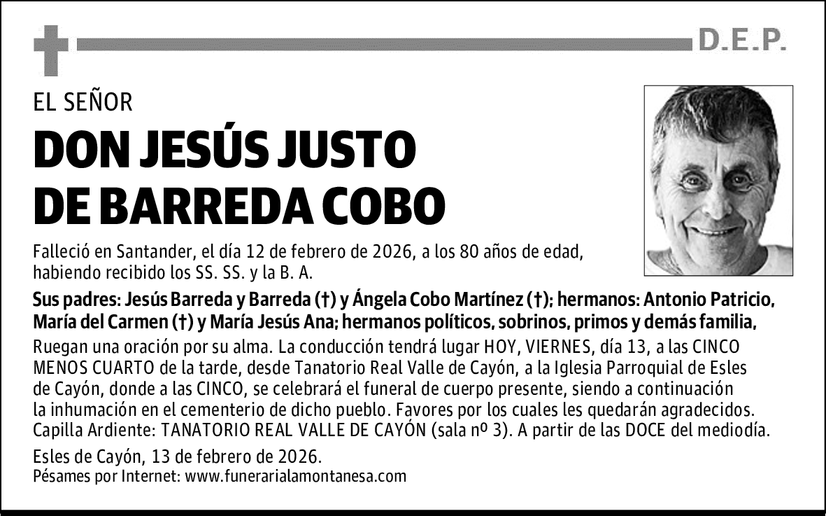 DON JESÚS JUSTO DE BARREDA COBO