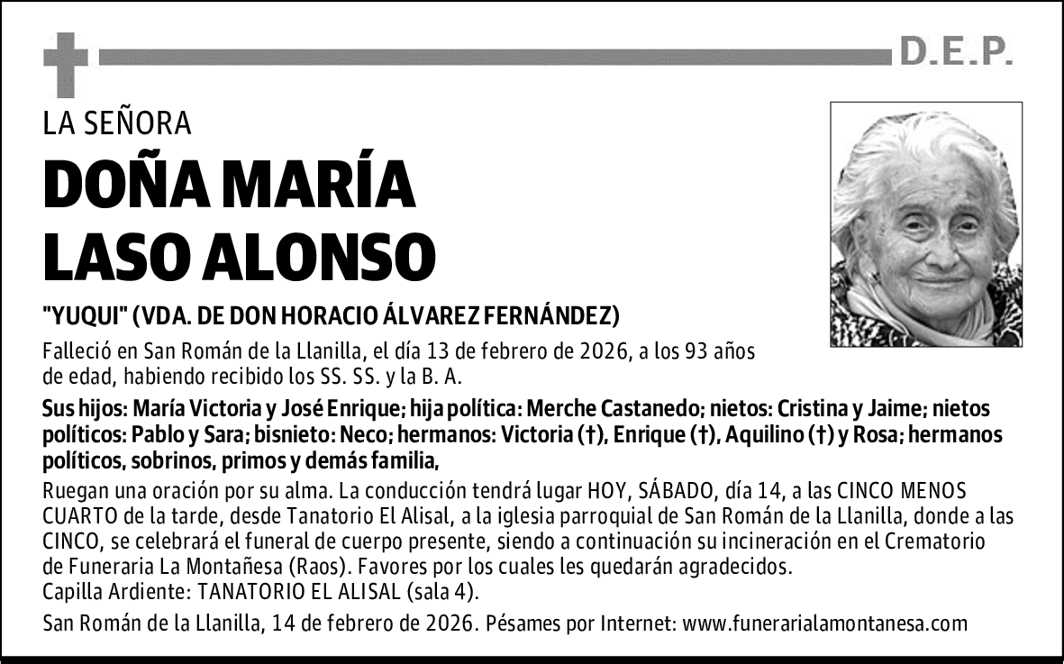 DOÑA MARÍA LASO ALONSO