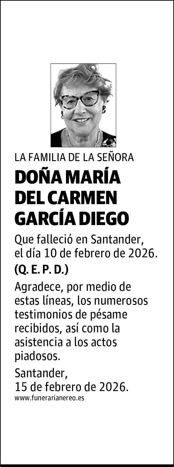 DOÑA MARÍA DEL CARMEN GARCÍA DIEGO