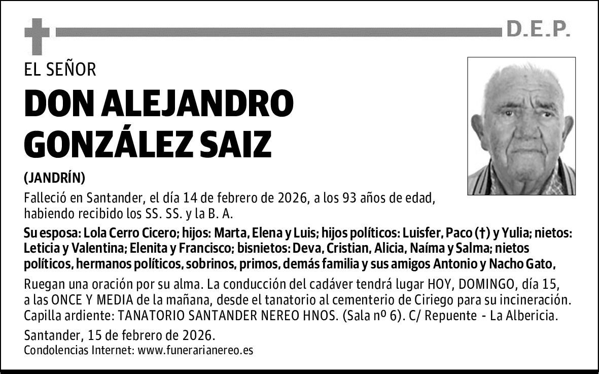 DON ALEJANDRO GONZÁLEZ SAIZ