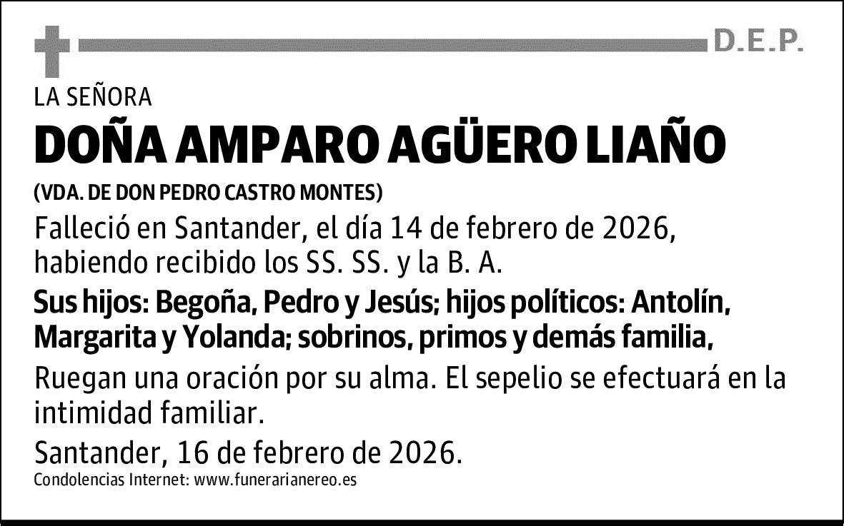 DOÑA AMPARO AGÜERO LIAÑO