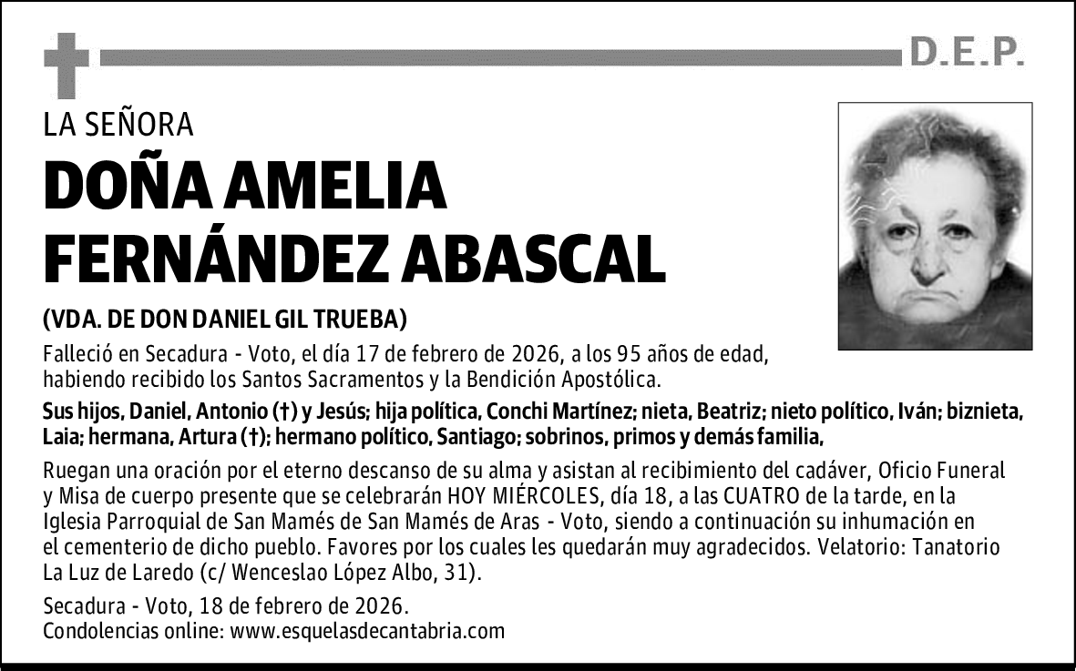 DOÑA AMELIA FERNÁNDEZ ABASCAL