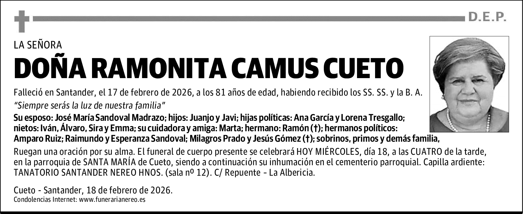 DOÑA RAMONITA CAMUS CUETO