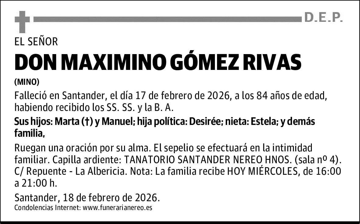 DON MAXIMINO GÓMEZ RIVAS