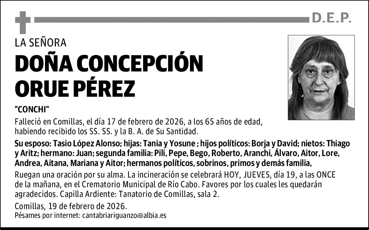 DOÑA CONCEPCIÓN ORUE PÉREZ