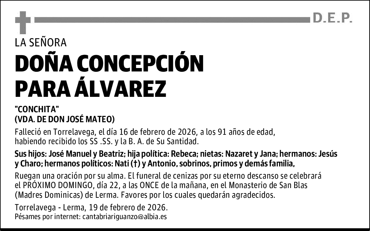 DOÑA CONCEPCIÓN PARA ÁLVAREZ
