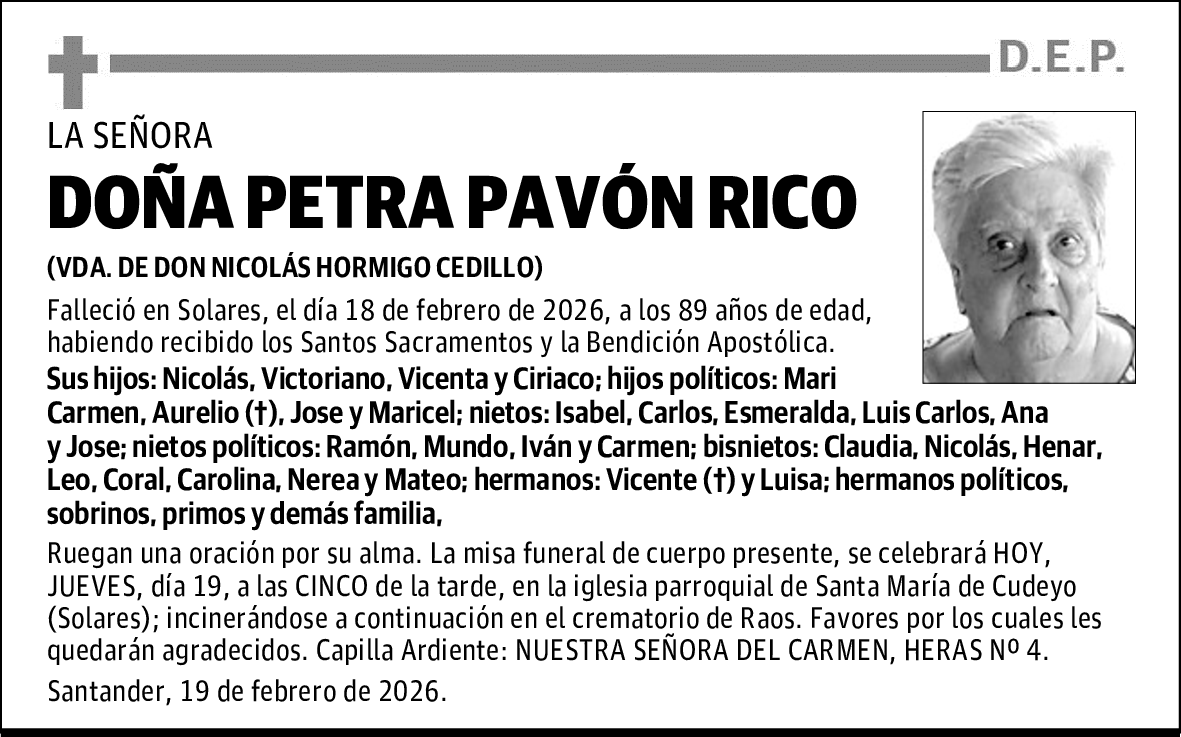DOÑA PETRA PAVÓN RICO