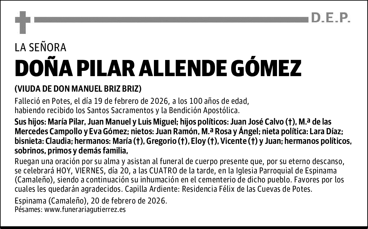 DOÑA PILAR ALLENDE GÓMEZ