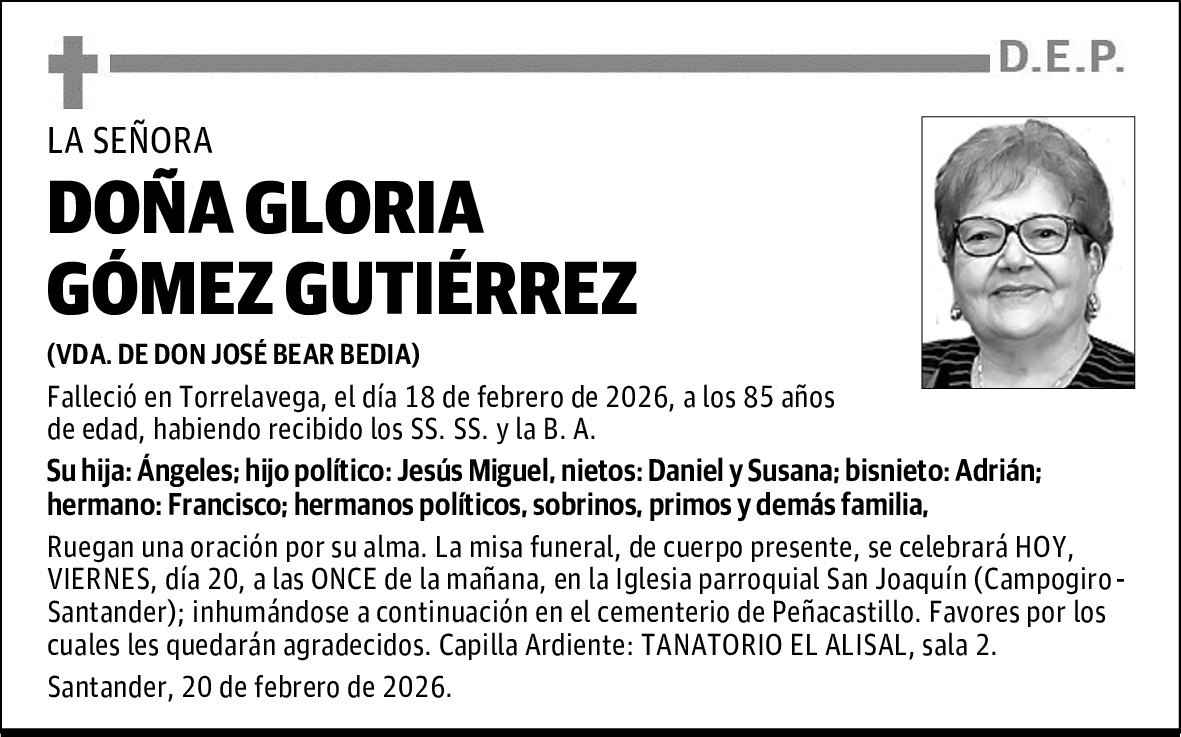 DOÑA GLORIA GÓMEZ GUTIÉRREZ