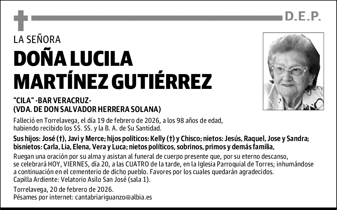 DOÑA LUCILA MARTÍNEZ GUTIÉRREZ