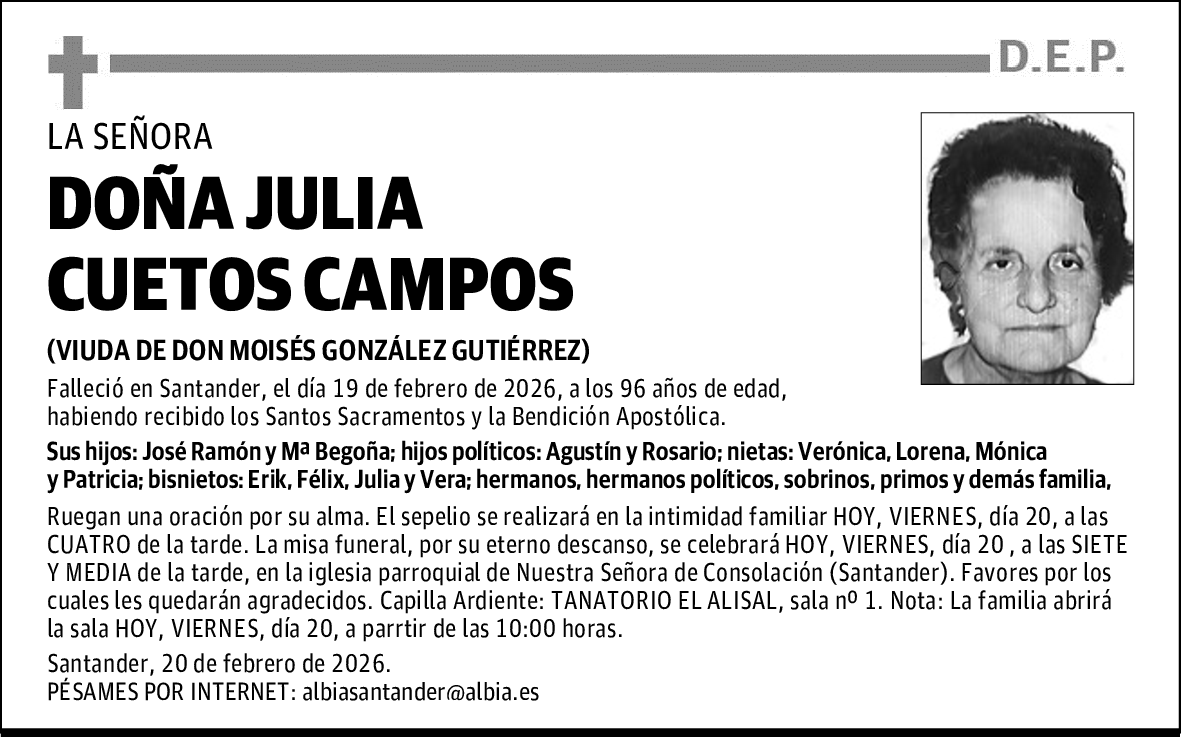 DOÑA JULIA CUETOS CAMPOS