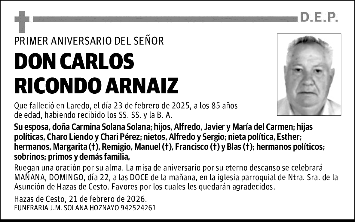 DON CARLOS RICONDO ARNAIZ