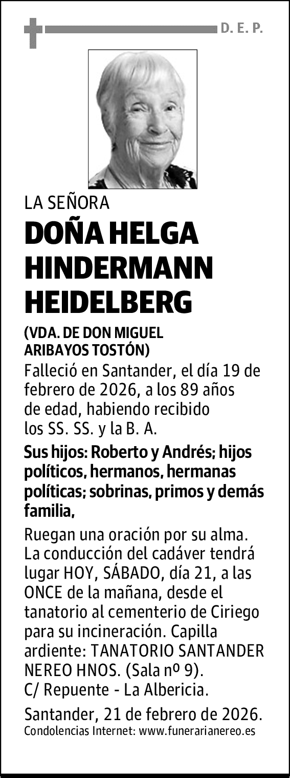 DOÑA HELGA HINDERMANN HEIDELBERG