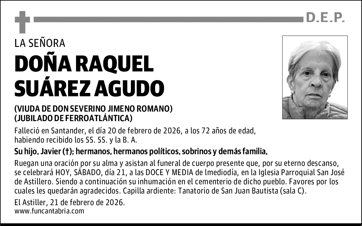 DOÑA RAQUEL SUÁREZ AGUDO