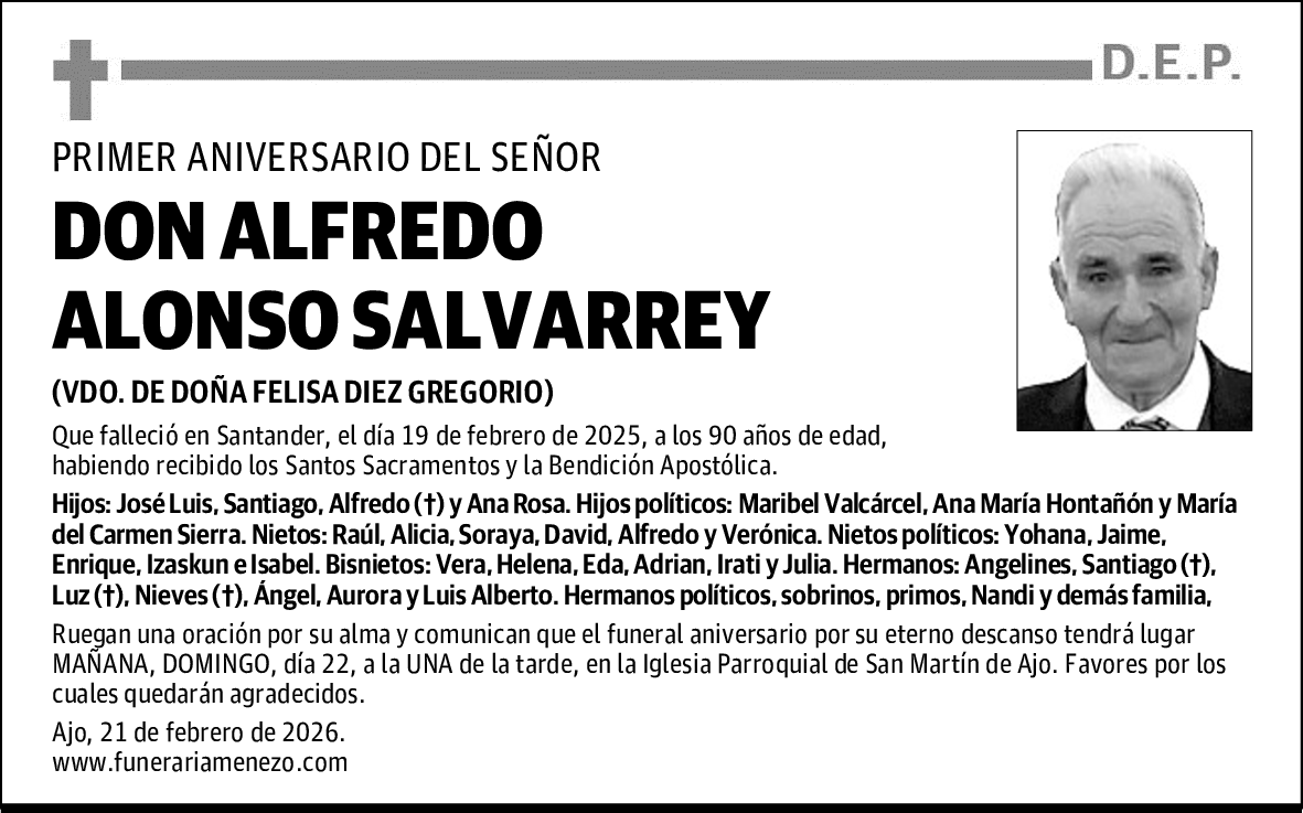 DON ALFREDO ALONSO SALVARREY