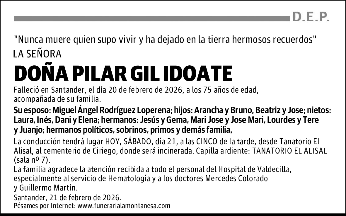 DOÑA PILAR GIL IDOATE
