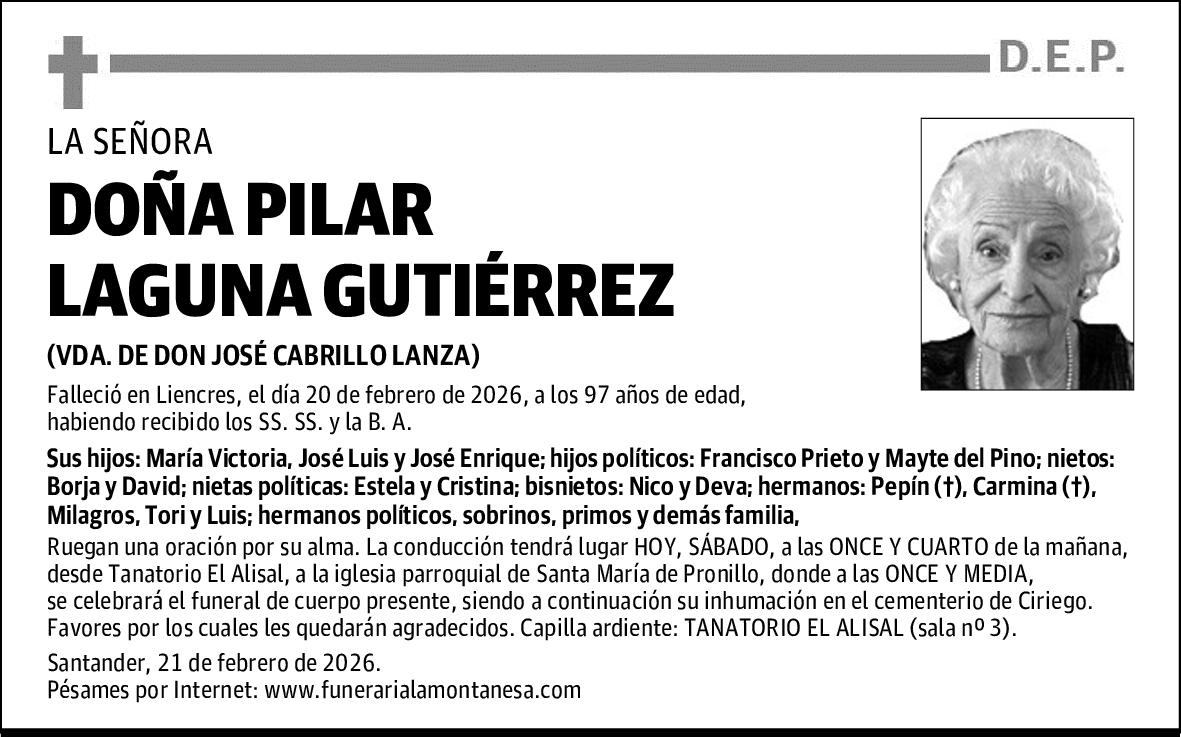 DOÑA PILAR LAGUNA GUTIÉRREZ