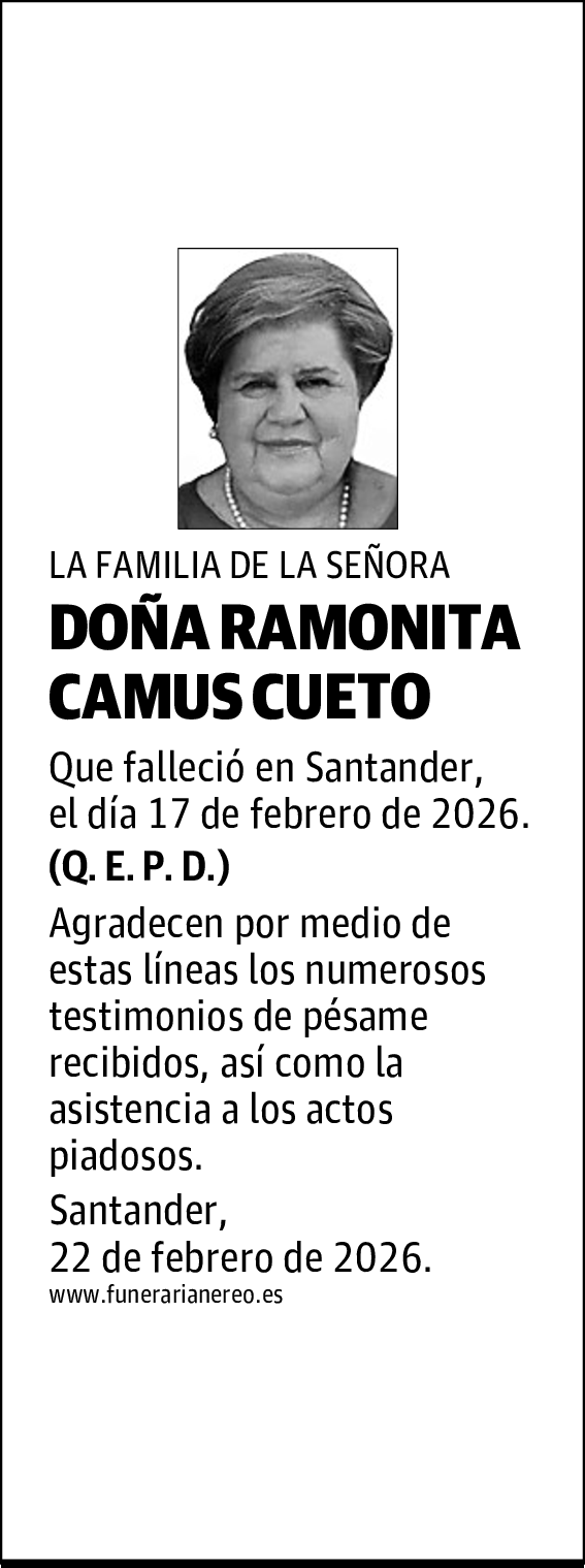 DOÑA RAMONITA CAMUS CUETO