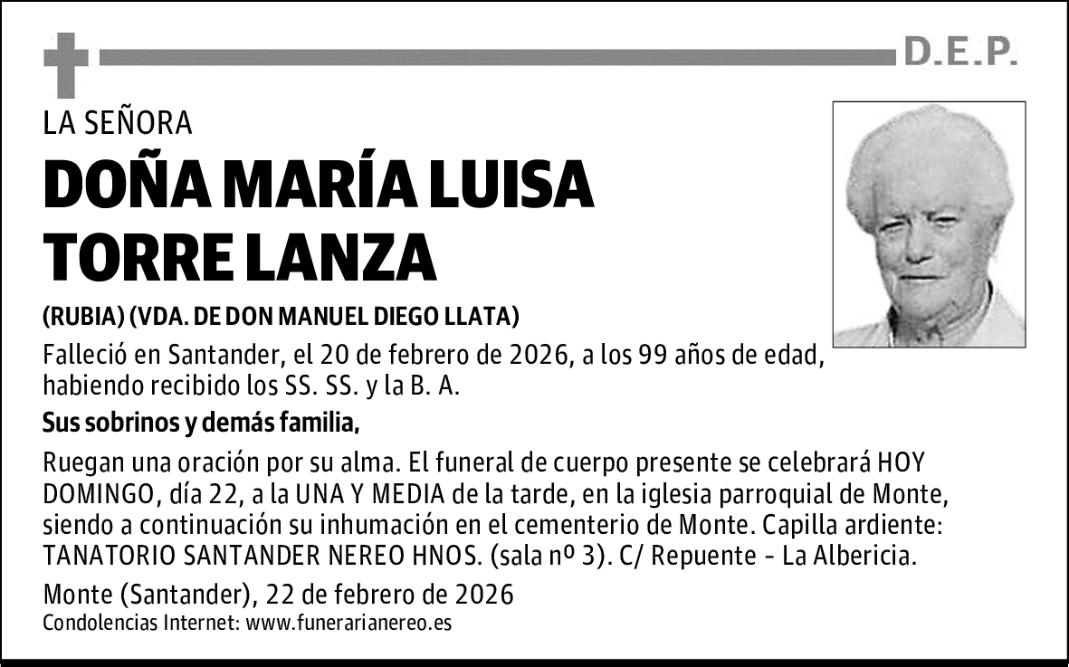 DOÑA MARÍA LUISA TORRE LANZA