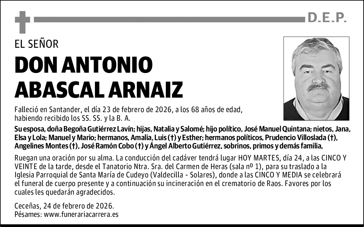 DON ANTONIO ABASCAL ARNAIZ