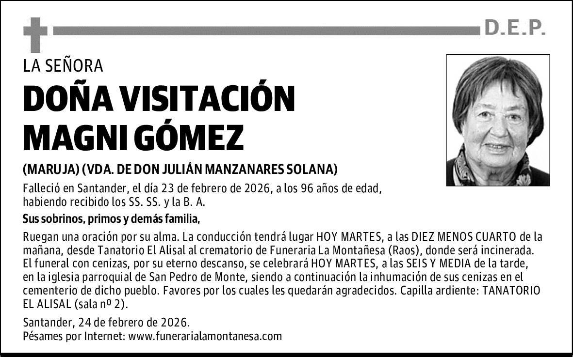 DOÑA VISITACIÓN MAGNI GÓMEZ