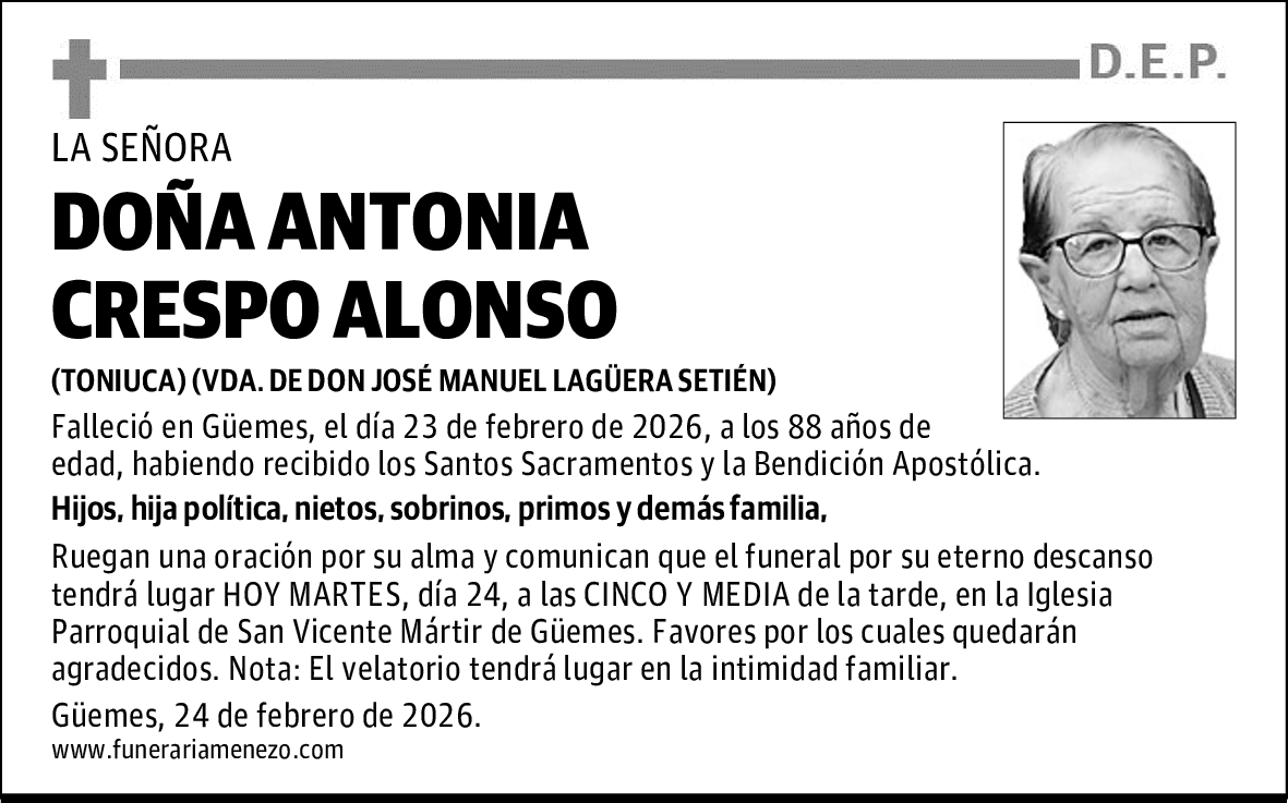 DOÑA ANTONIA CRESPO ALONSO
