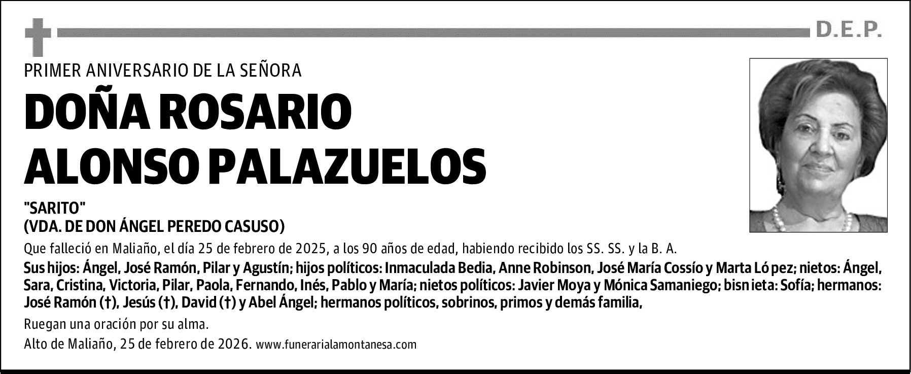 DOÑA ROSARIO ALONSO PALAZUELOS