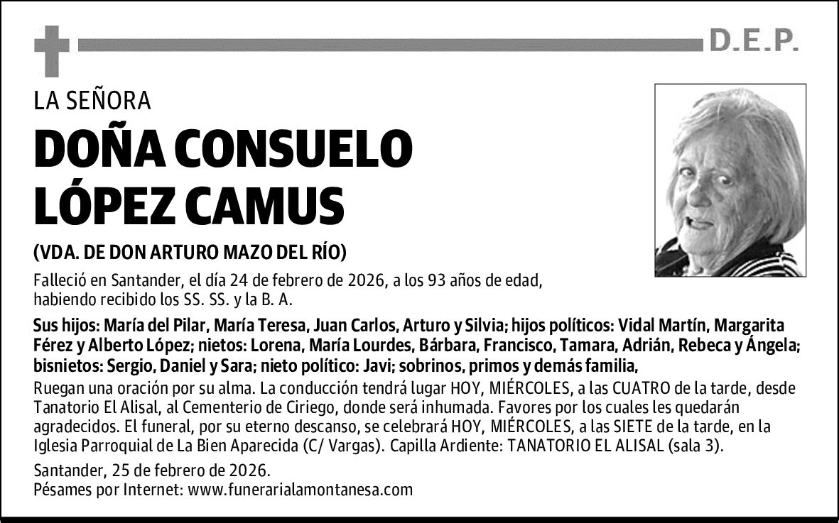 DOÑA CONSUELO LÓPEZ CAMUS