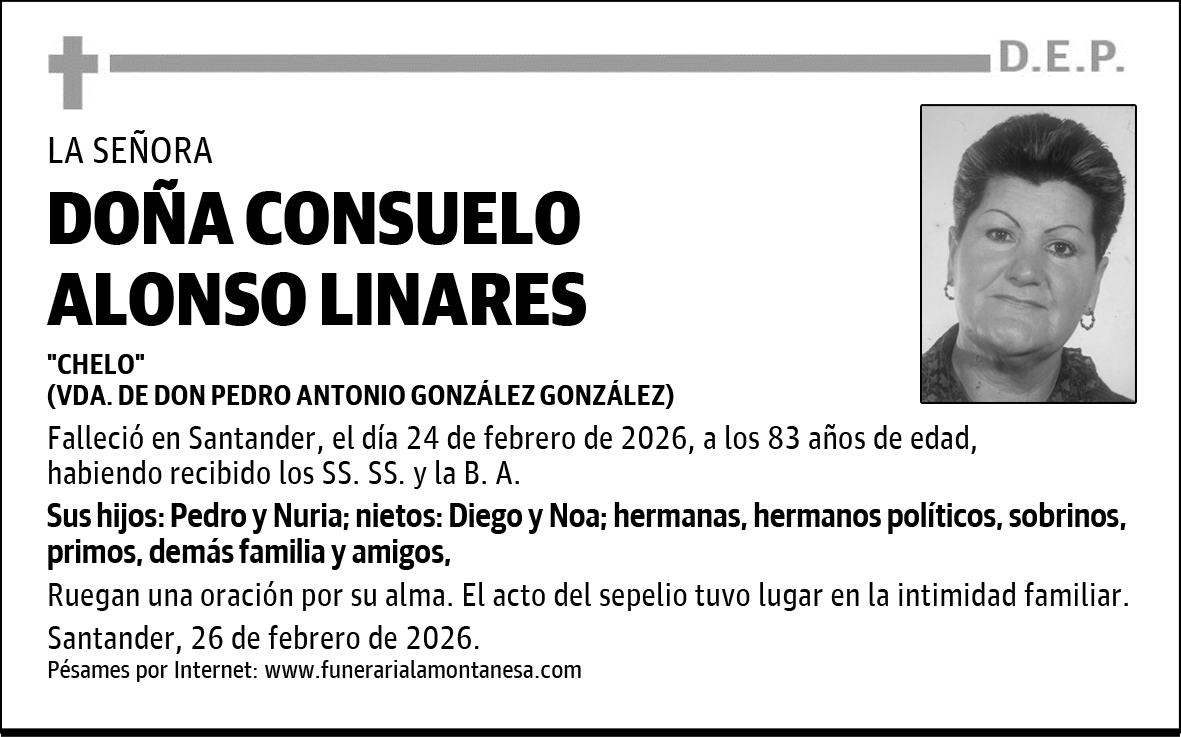 DOÑA CONSUELO ALONSO LINARES
