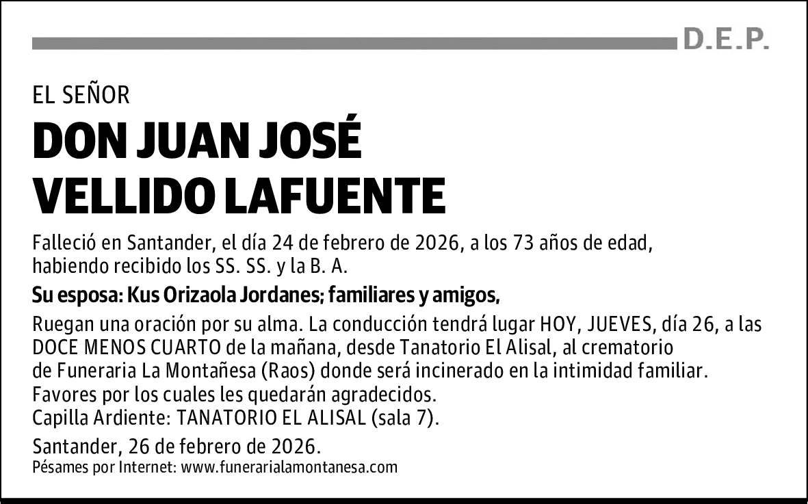 DON JUAN JOSÉ VELLIDO LAFUENTE