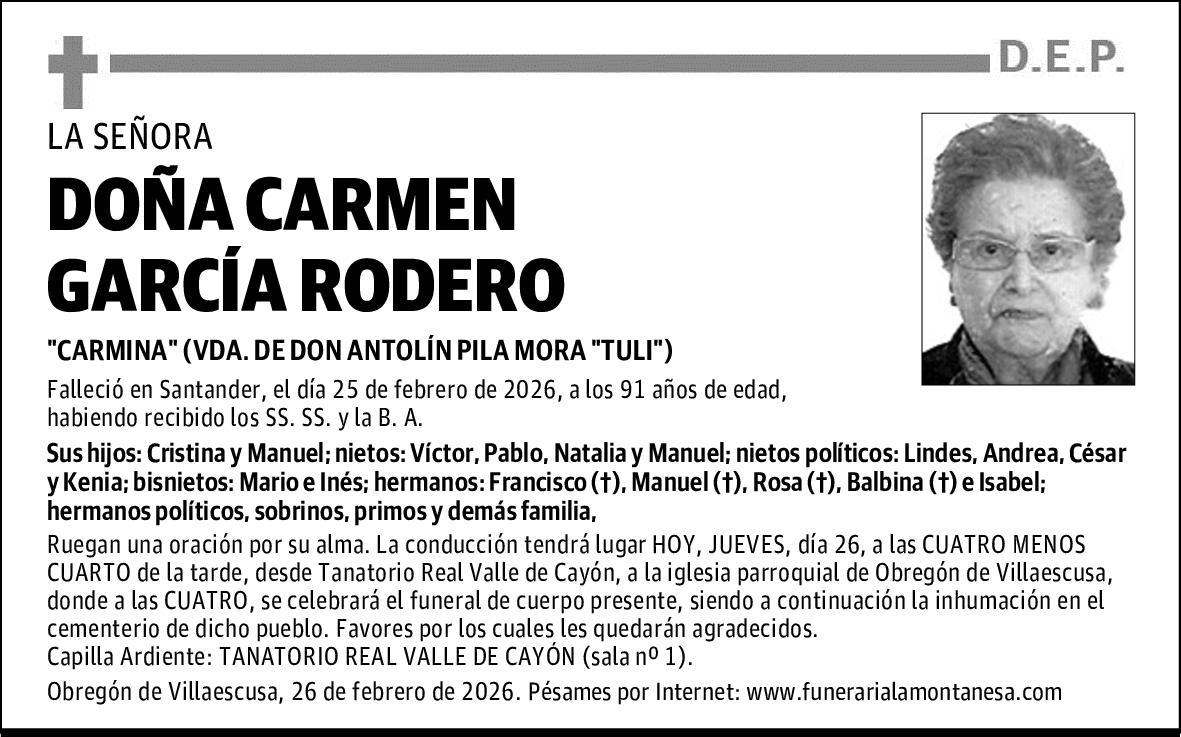 DOÑA CARMEN GARCÍA RODERO
