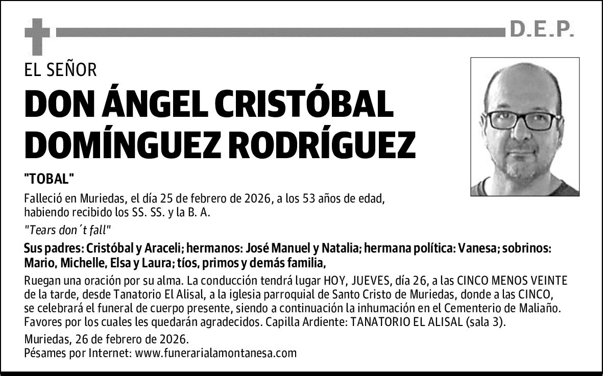 DON ÁNGEL CRISTÓBAL DOMÍNGUEZ RODRÍGUEZ
