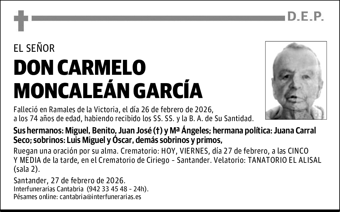 DON CARMELO MONCALEÁN GARCÍA